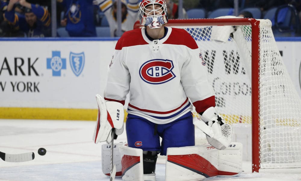 Montreal Canadiens goalie Sam Montembeault