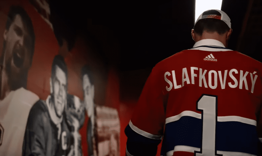 Montreal Canadiens forward Juraj Slafkovsky draft day